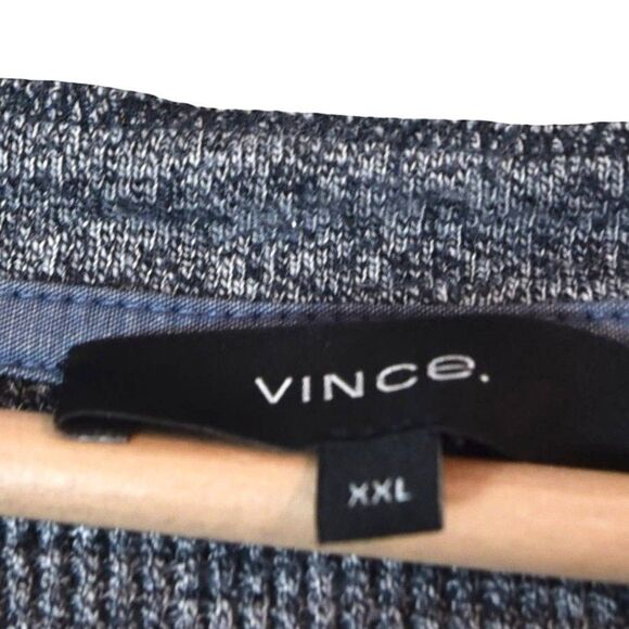 Vince 100% Pima Cotton Waffle Knit Pullover XXL Gray Blue Minimalist Luxe $168 - Picture 6 of 10